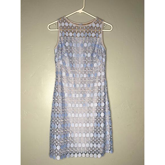 Elegant Blue-Purple Patterned Mini Dress by Lauren Ralph Lauren - Picture 1 of 8